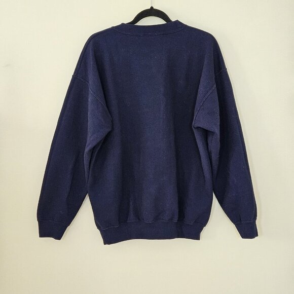 MV Sport Sweatshirt Mens L Navy Crewneck Waterway Hills Golf Course LS VTG FLAW - Picture 15 of 15